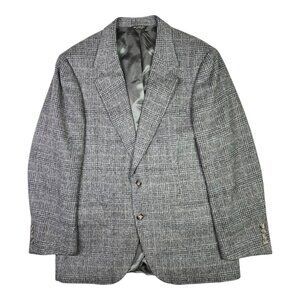 Vintage PBM Union Made Camel Hair Blazer Jacket Grey Plaid